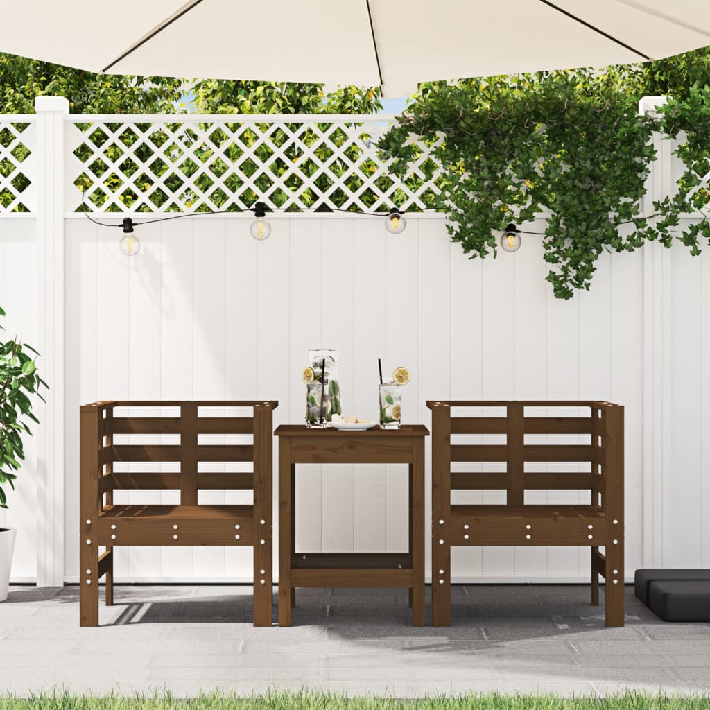 Sedie da Giardino 2pz Ambra 61,5x53x71cm Legno Massello di Pino - homemem39