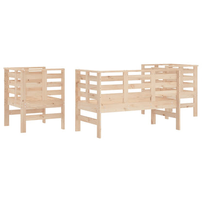 Set Salotto da Giardino 3 pz in Legno Massello di Pino | homemem39