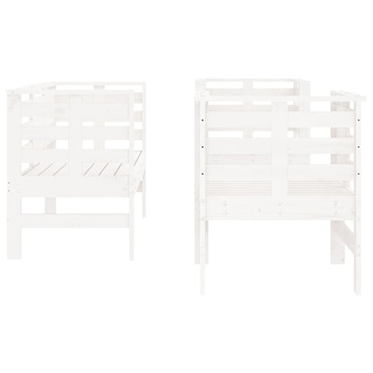 Set Salotto da Giardino 3 pz Bianco in Legno Massello di Pino | homemem39