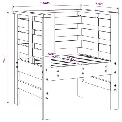 Set Salotto da Giardino 3 pz Grigio in Legno Massello di Pino - homemem39