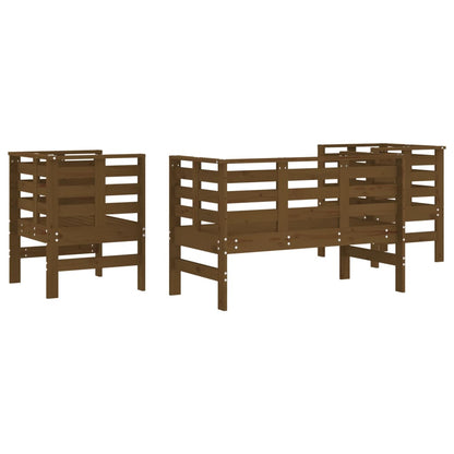 Set Salotto da Giardino 3 pz Ambra in Legno Massello di Pino