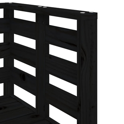 Set Salotto da Giardino 3 pz Nero in Legno Massello di Pino | homemem39