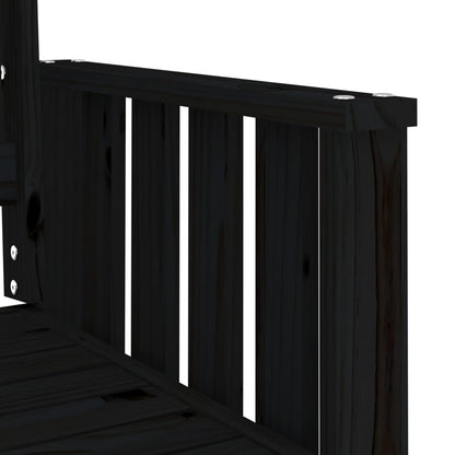 Panca da Giardino con Tavolino 2 Posti Nera Legno Massello Pino - homemem39