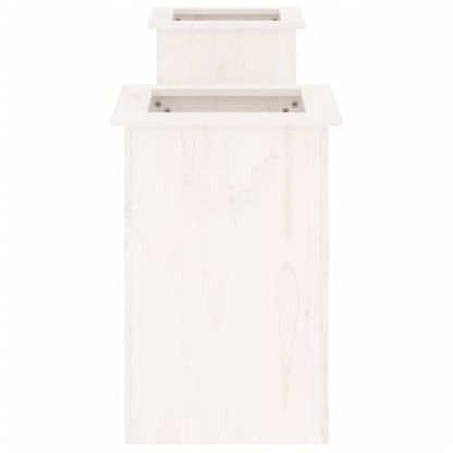 Panchina Fioriera Bianca 184,5x39,5x56,5 cm Legno Massello Pino - homemem39