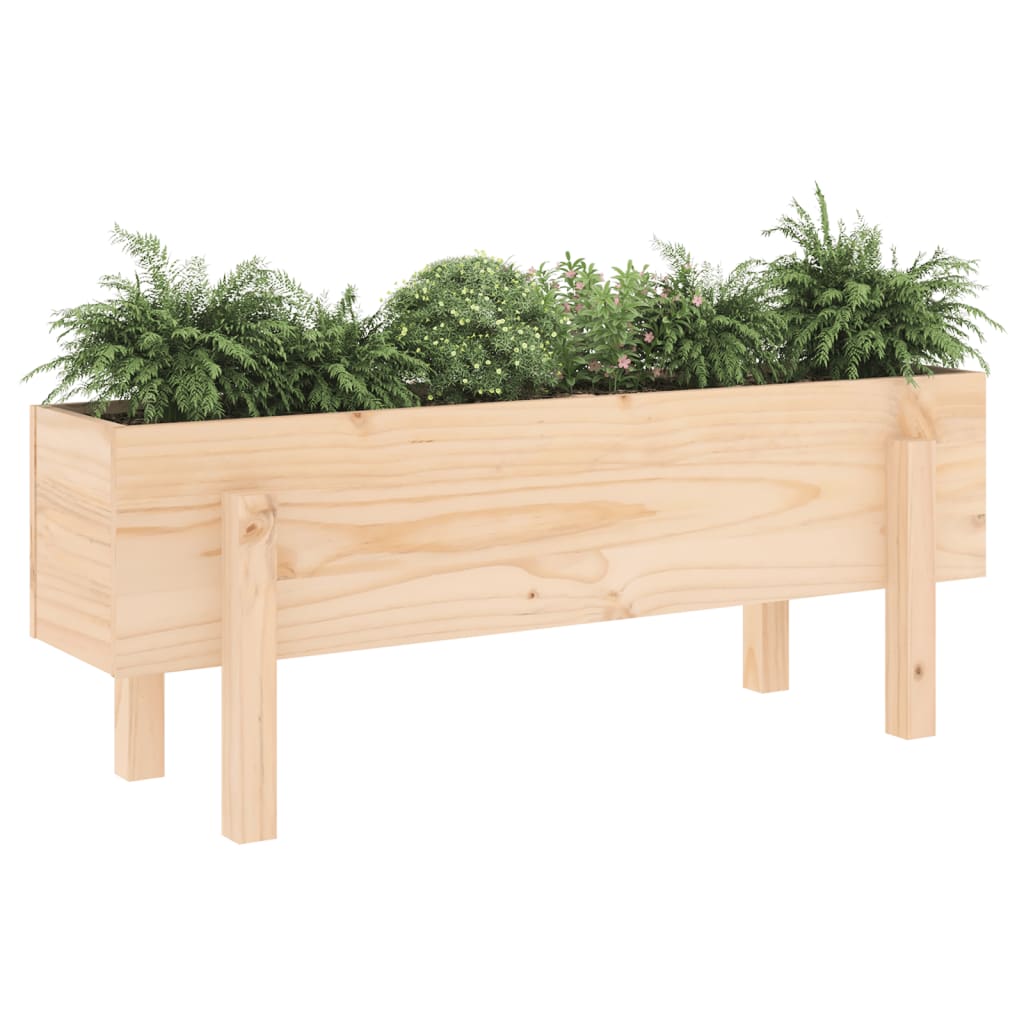 Fioriera Rialzata da Giardino 101x30x38 cm Legno Massello Pino - homemem39