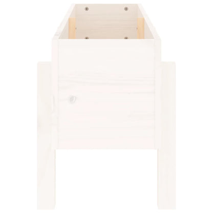 Fioriera Rialzata da Giardino Bianca 101x30x38 cm Massello Pino - homemem39