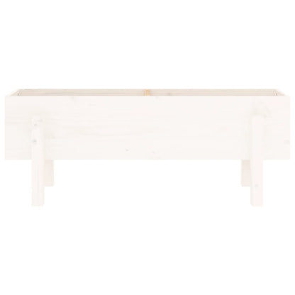 Fioriera Rialzata da Giardino Bianca 101x30x38 cm Massello Pino - homemem39