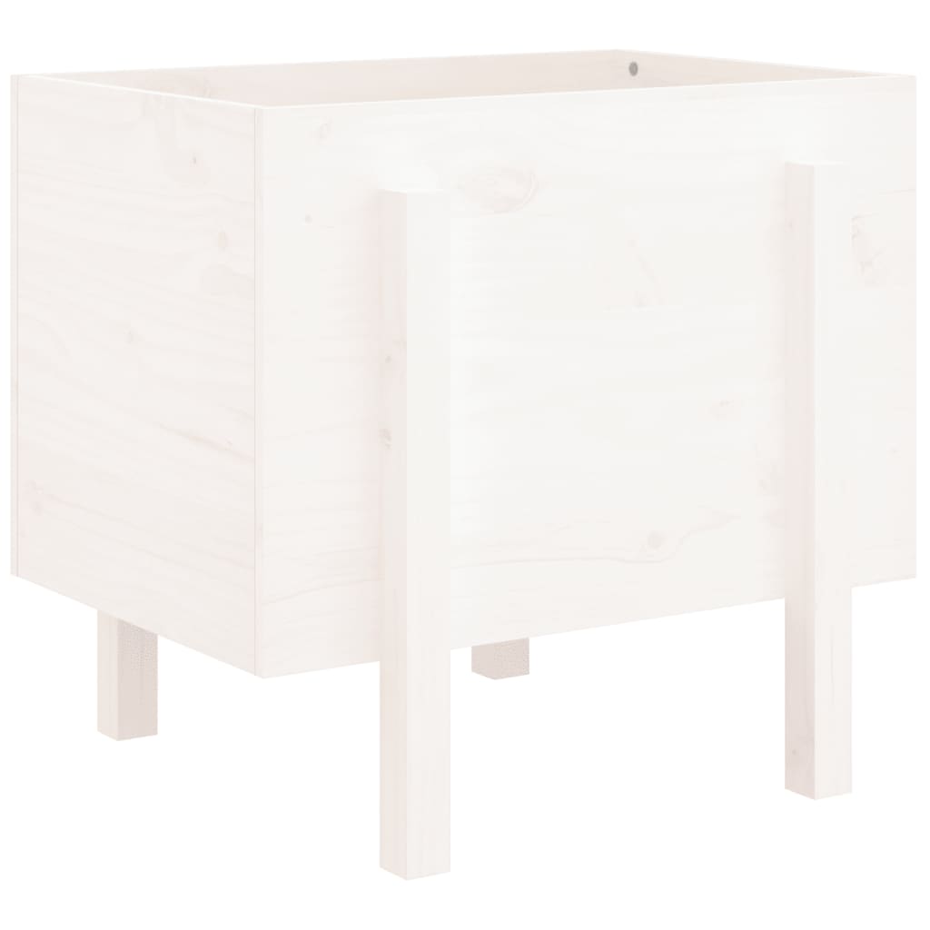 Fioriera da Giardino Bianca 62x50x57 cm Legno Massello di Pino | homemem39