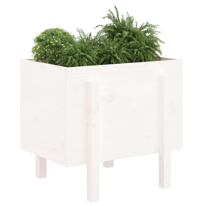 Fioriera da Giardino Bianca 62x50x57 cm Legno Massello di Pino | homemem39