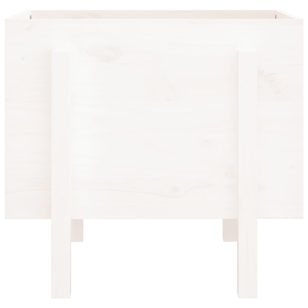 Fioriera da Giardino Bianca 62x50x57 cm Legno Massello di Pino