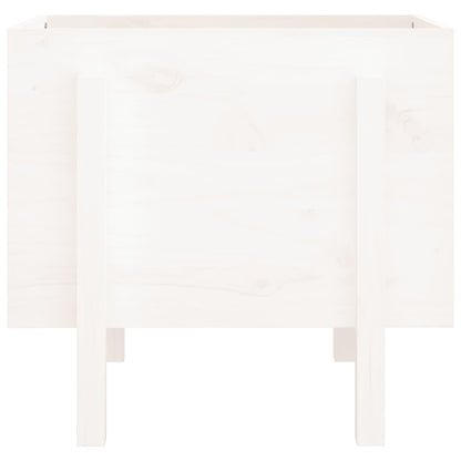 Fioriera da Giardino Bianca 62x50x57 cm Legno Massello di Pino