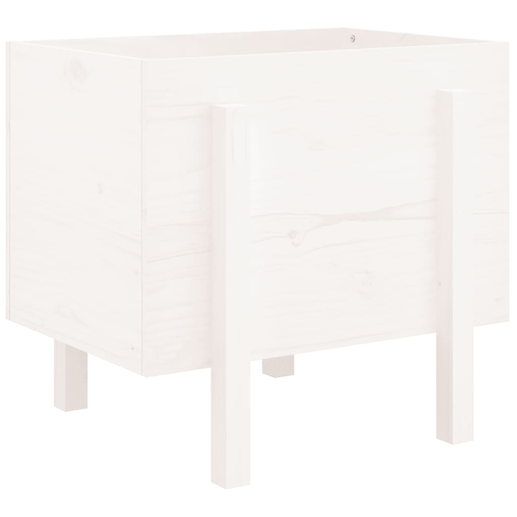 Fioriera da Giardino Bianca 62x50x57 cm Legno Massello di Pino | homemem39