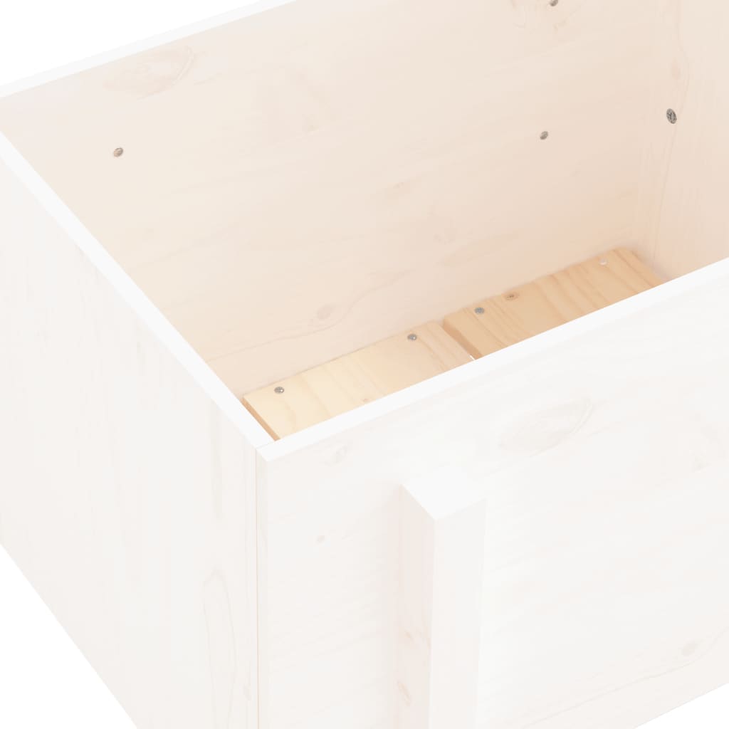 Fioriera da Giardino Bianca 62x50x57 cm Legno Massello di Pino | homemem39