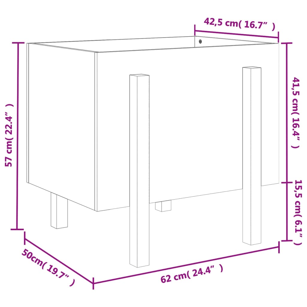 Fioriera da Giardino Bianca 62x50x57 cm Legno Massello di Pino | homemem39
