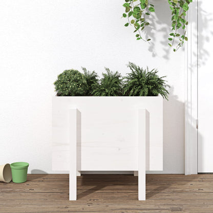 Fioriera da Giardino Bianca 62x50x57 cm Legno Massello di Pino | homemem39