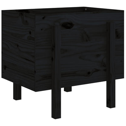 Fioriera da Giardino Nera 62x50x57 cm in Legno Massello di Pino | homemem39