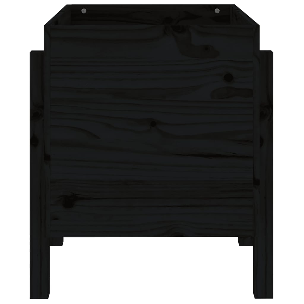 Fioriera da Giardino Nera 62x50x57 cm in Legno Massello di Pino | homemem39