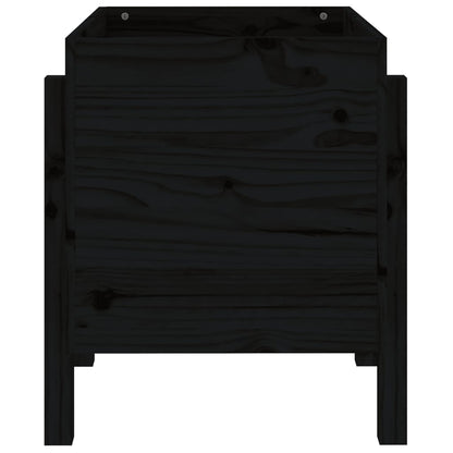 Fioriera da Giardino Nera 62x50x57 cm in Legno Massello di Pino | homemem39