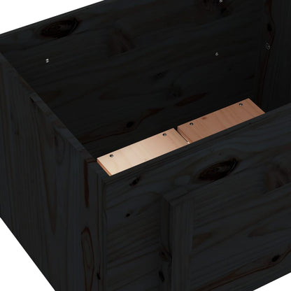 Fioriera da Giardino Nera 62x50x57 cm in Legno Massello di Pino | homemem39