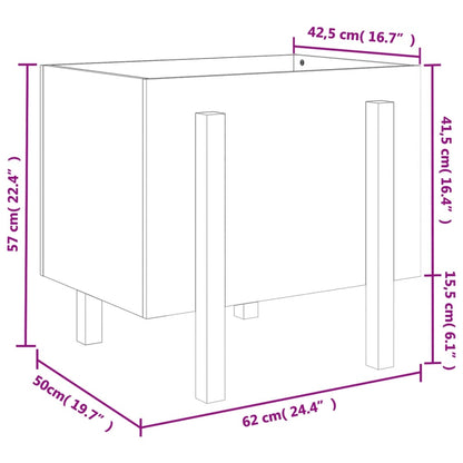 Fioriera da Giardino Nera 62x50x57 cm in Legno Massello di Pino | homemem39