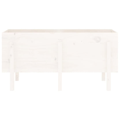 Fioriera Rialzata da Giardino Bianca 121x50x57 cm Massello Pino