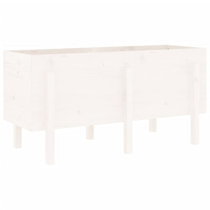 Fioriera Rialzata da Giardino Bianca 121x50x57 cm Massello Pino