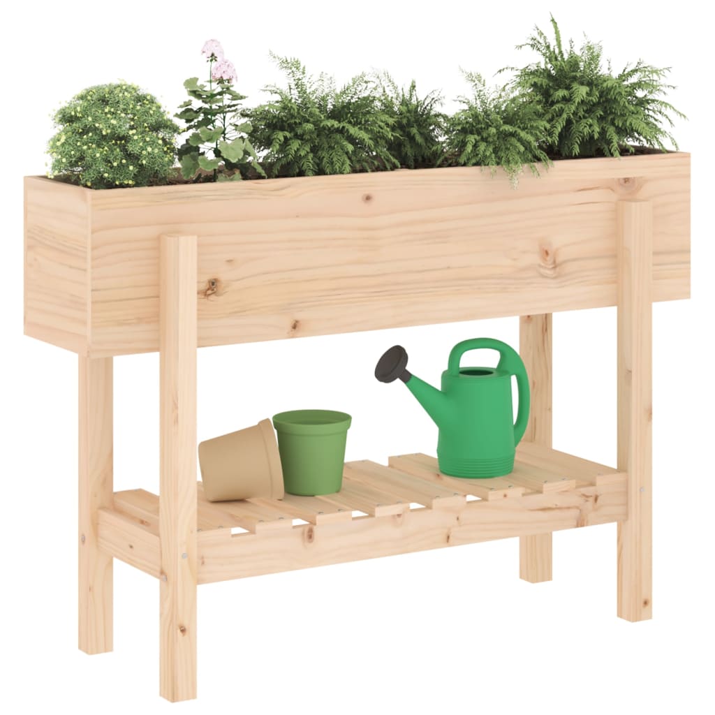Fioriera Rialzata da Giardino 101x30x69 cm Legno Massello Pino - homemem39