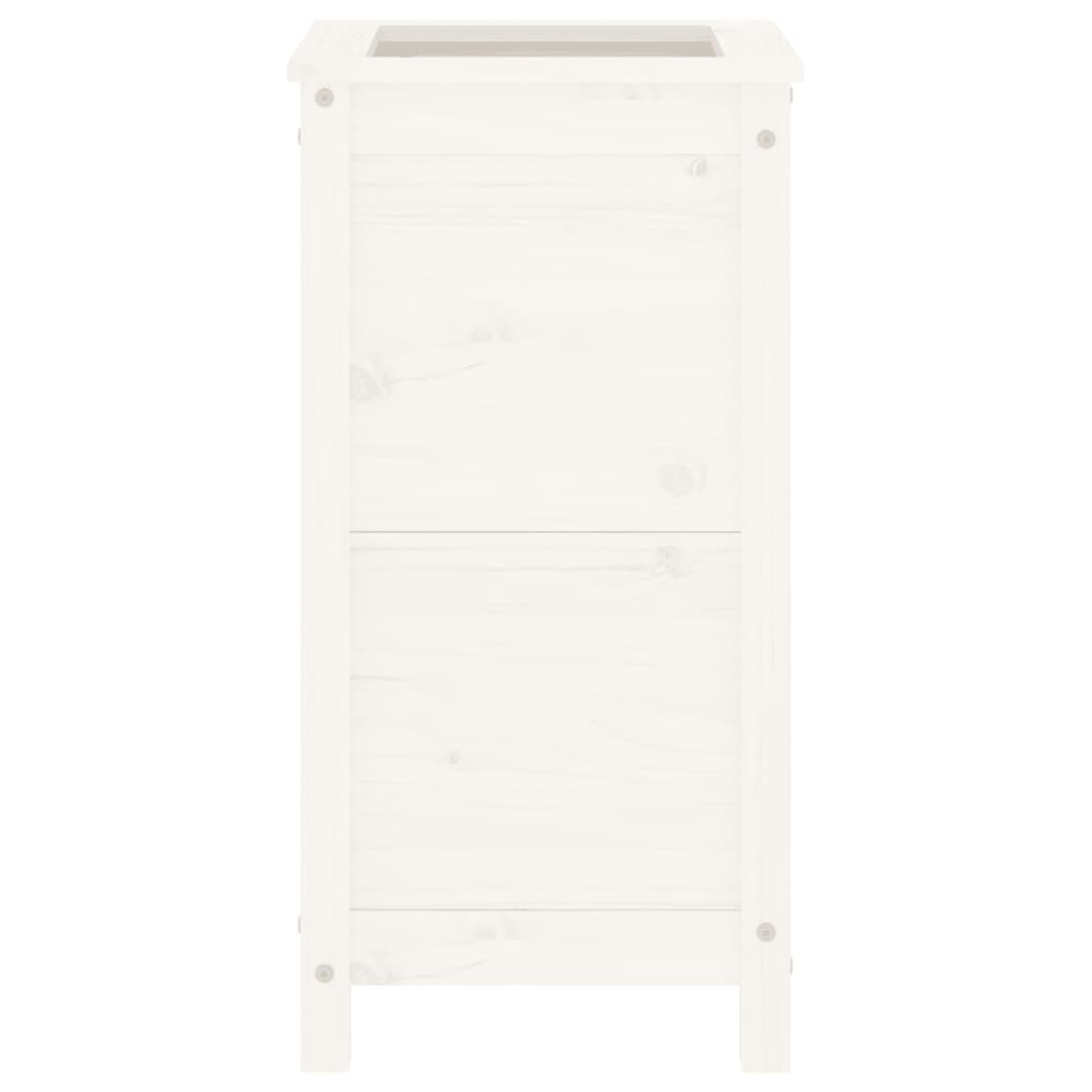 Fioriera da Giardino Bianca 40x40x78 cm Legno Massello di Pino - homemem39