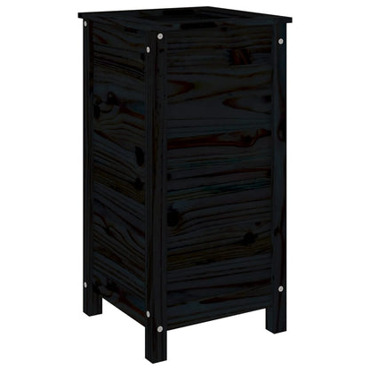 Fioriera da Giardino Nera 40x40x78 cm Legno Massello di Pino | homemem39