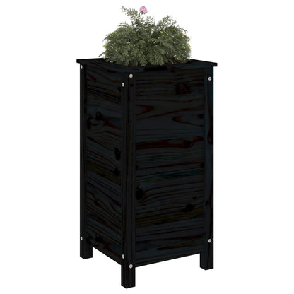 Fioriera da Giardino Nera 40x40x78 cm Legno Massello di Pino | homemem39
