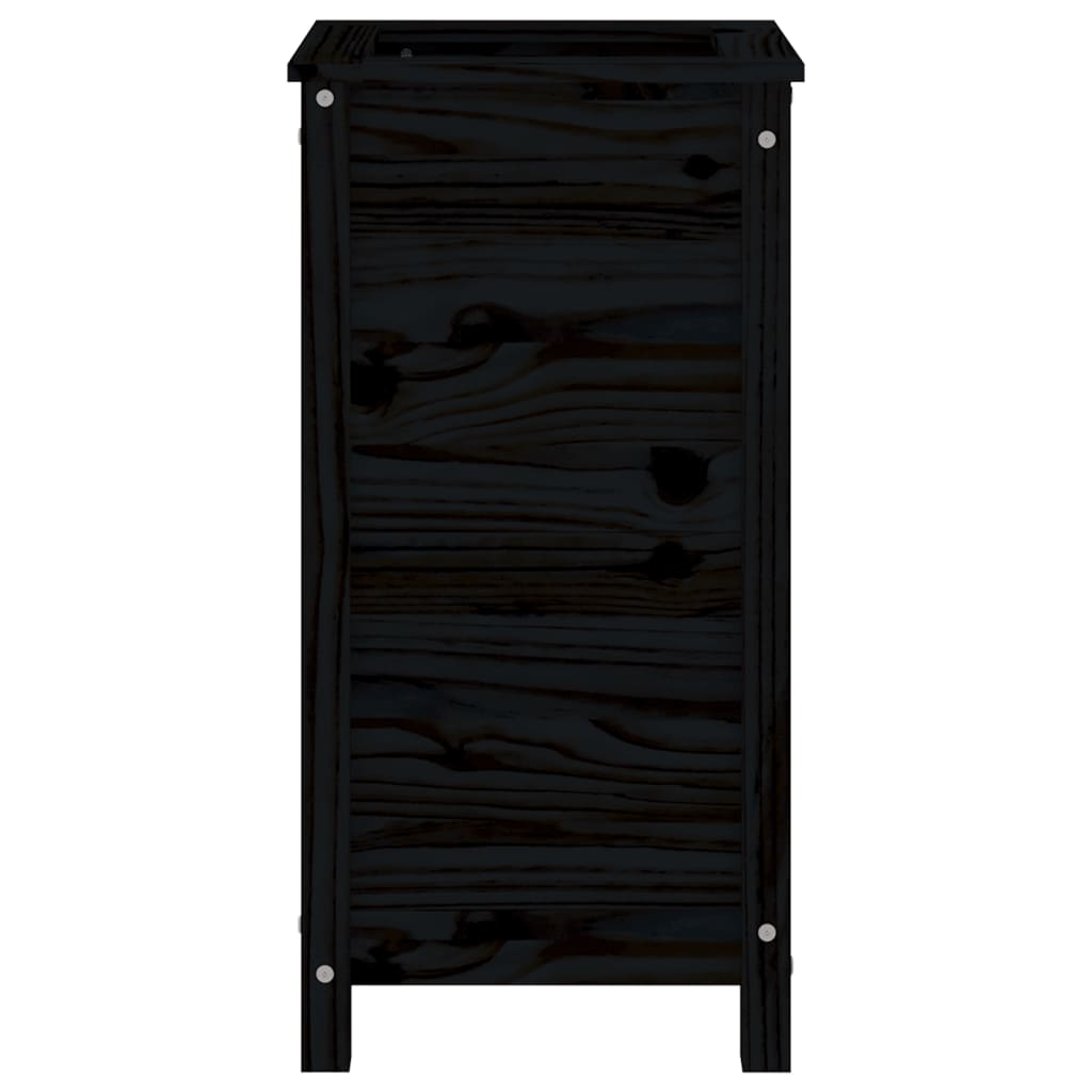 Fioriera da Giardino Nera 40x40x78 cm Legno Massello di Pino | homemem39