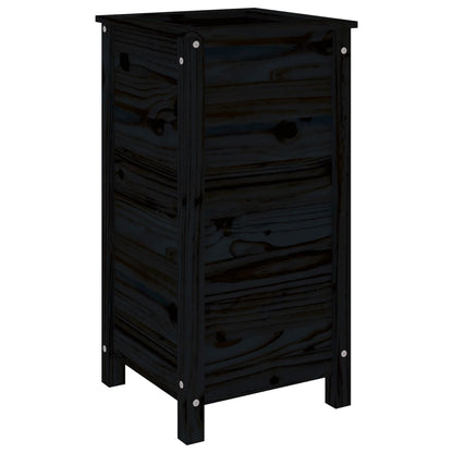 Fioriera da Giardino Nera 40x40x78 cm Legno Massello di Pino | homemem39