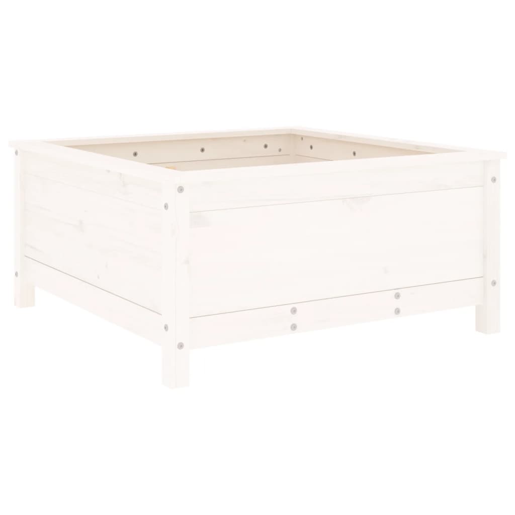 Fioriera da Giardino Bianca 82,5x82,5x39cm Legno Massello Pino | homemem39