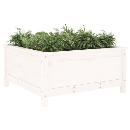 Fioriera da Giardino Bianca 82,5x82,5x39cm Legno Massello Pino | homemem39