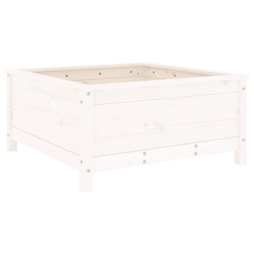 Fioriera da Giardino Bianca 82,5x82,5x39cm Legno Massello Pino | homemem39