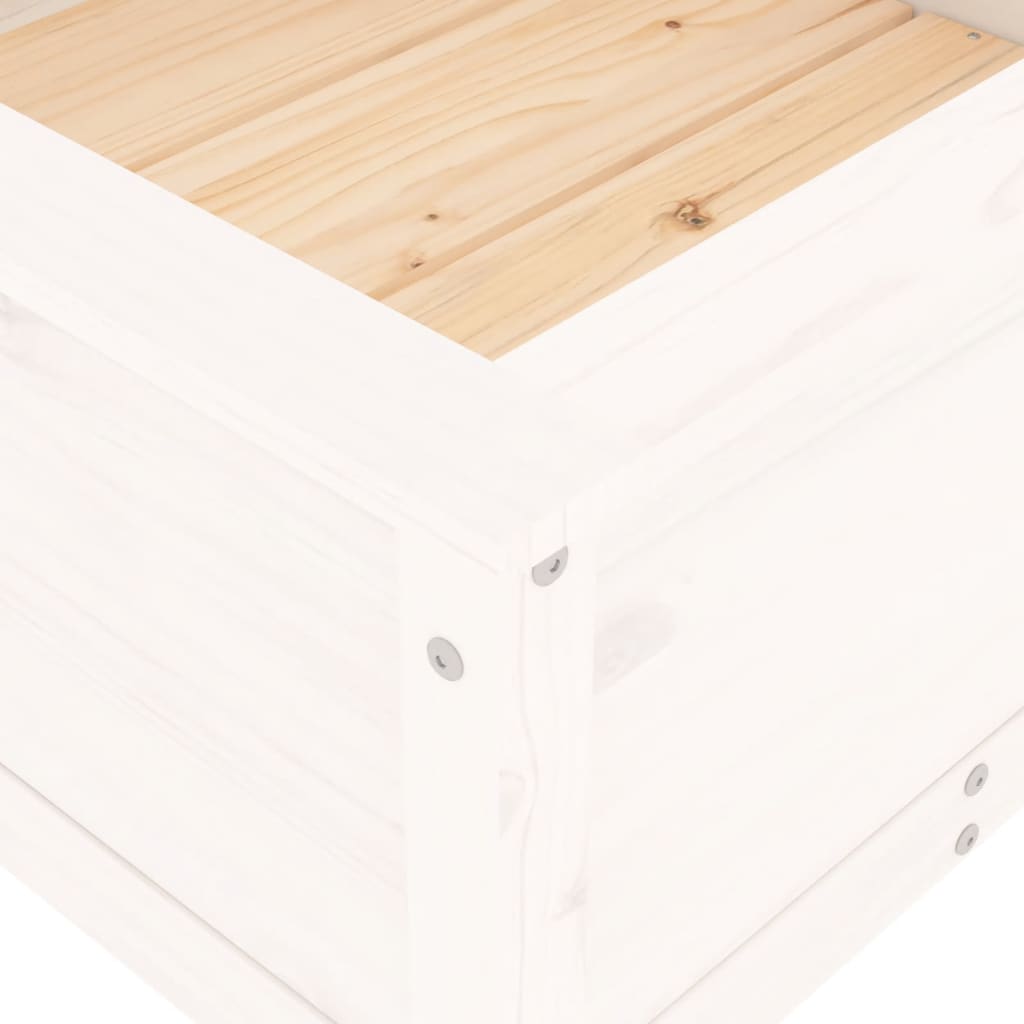 Fioriera da Giardino Bianca 82,5x82,5x39cm Legno Massello Pino | homemem39
