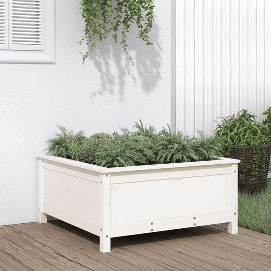 Fioriera da Giardino Bianca 82,5x82,5x39cm Legno Massello Pino | homemem39