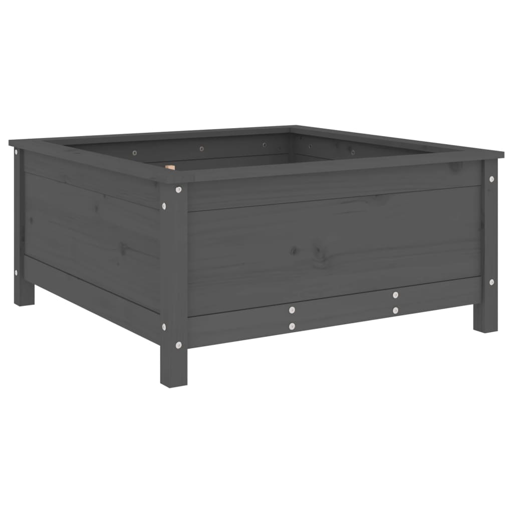 Fioriera da Giardino Grigia 82,5x82,5x39cm Legno Massello Pino | homemem39