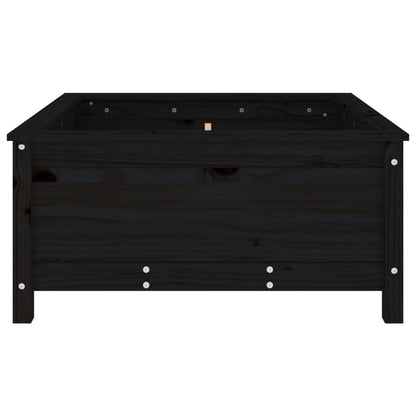 Fioriera da Giardino Nera 82,5x82,5x39cm Legno Massello di Pino