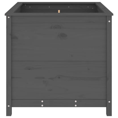 Fioriera da Giardino Grigia 82,5x82,5x78cm Legno Massello Pino