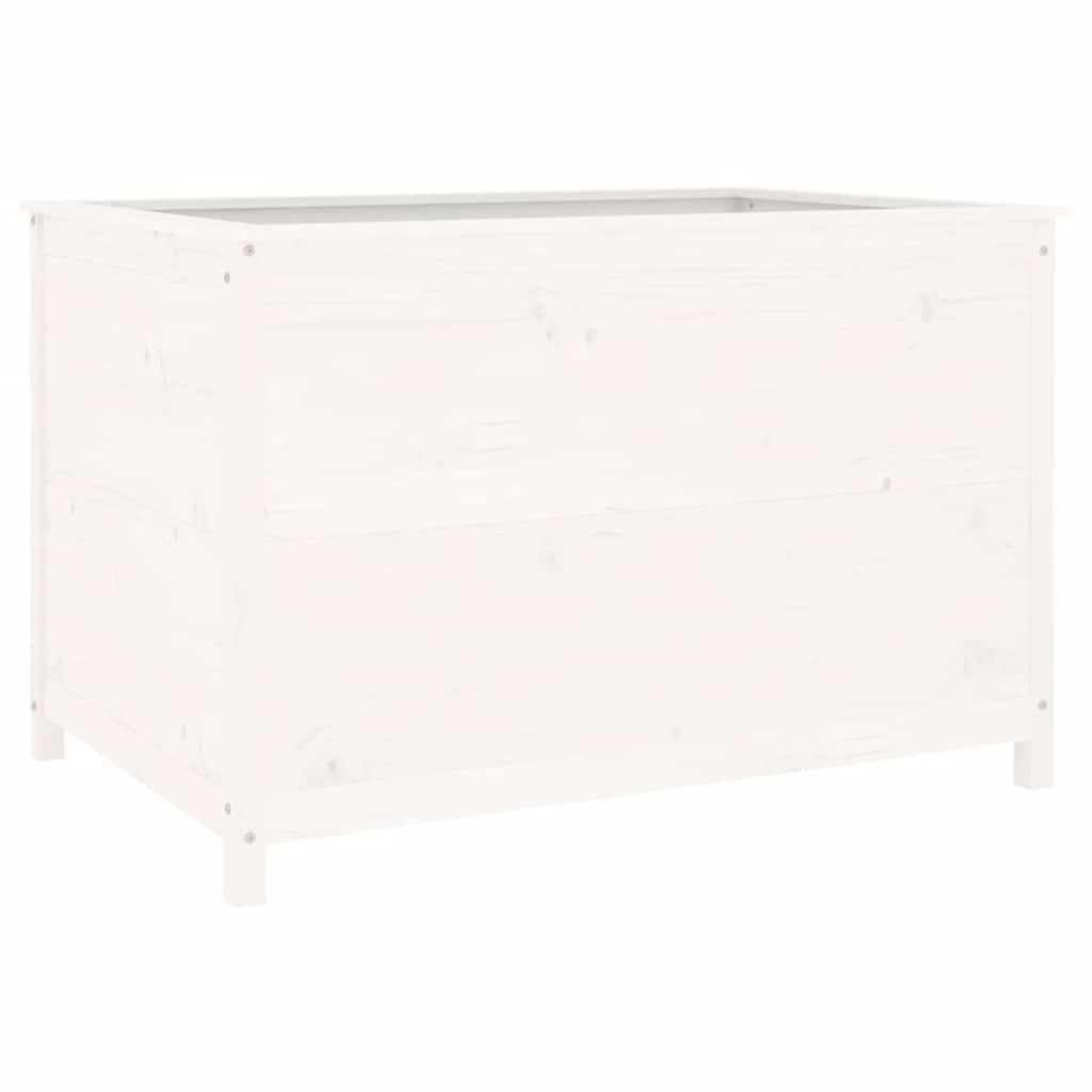 Fioriera Rialzata Giardino Bianca 119,5x82,5x78cm Massello Pino