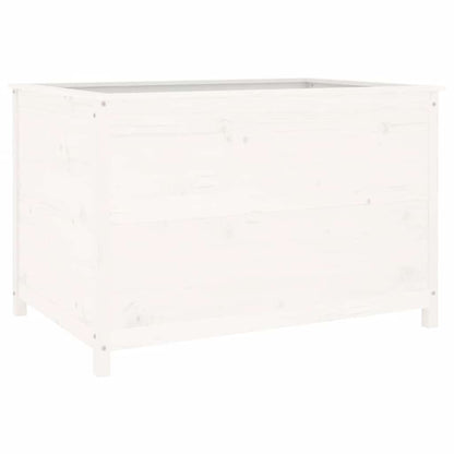 Fioriera Rialzata Giardino Bianca 119,5x82,5x78cm Massello Pino