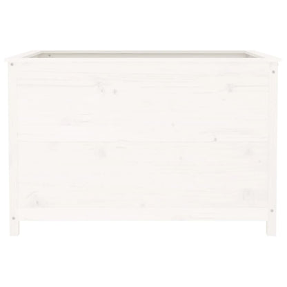 Fioriera Rialzata Giardino Bianca 119,5x82,5x78cm Massello Pino