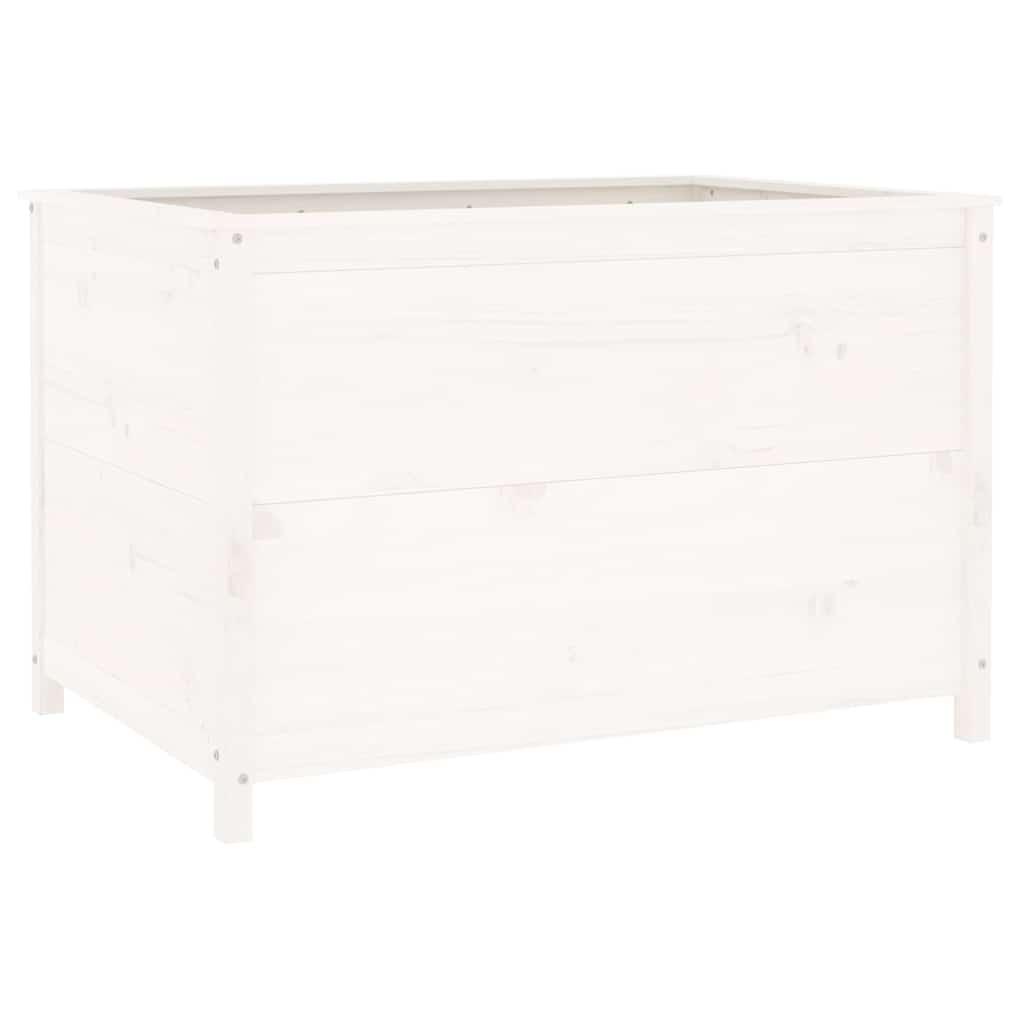 Fioriera Rialzata Giardino Bianca 119,5x82,5x78cm Massello Pino