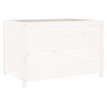 Fioriera Rialzata Giardino Bianca 119,5x82,5x78cm Massello Pino
