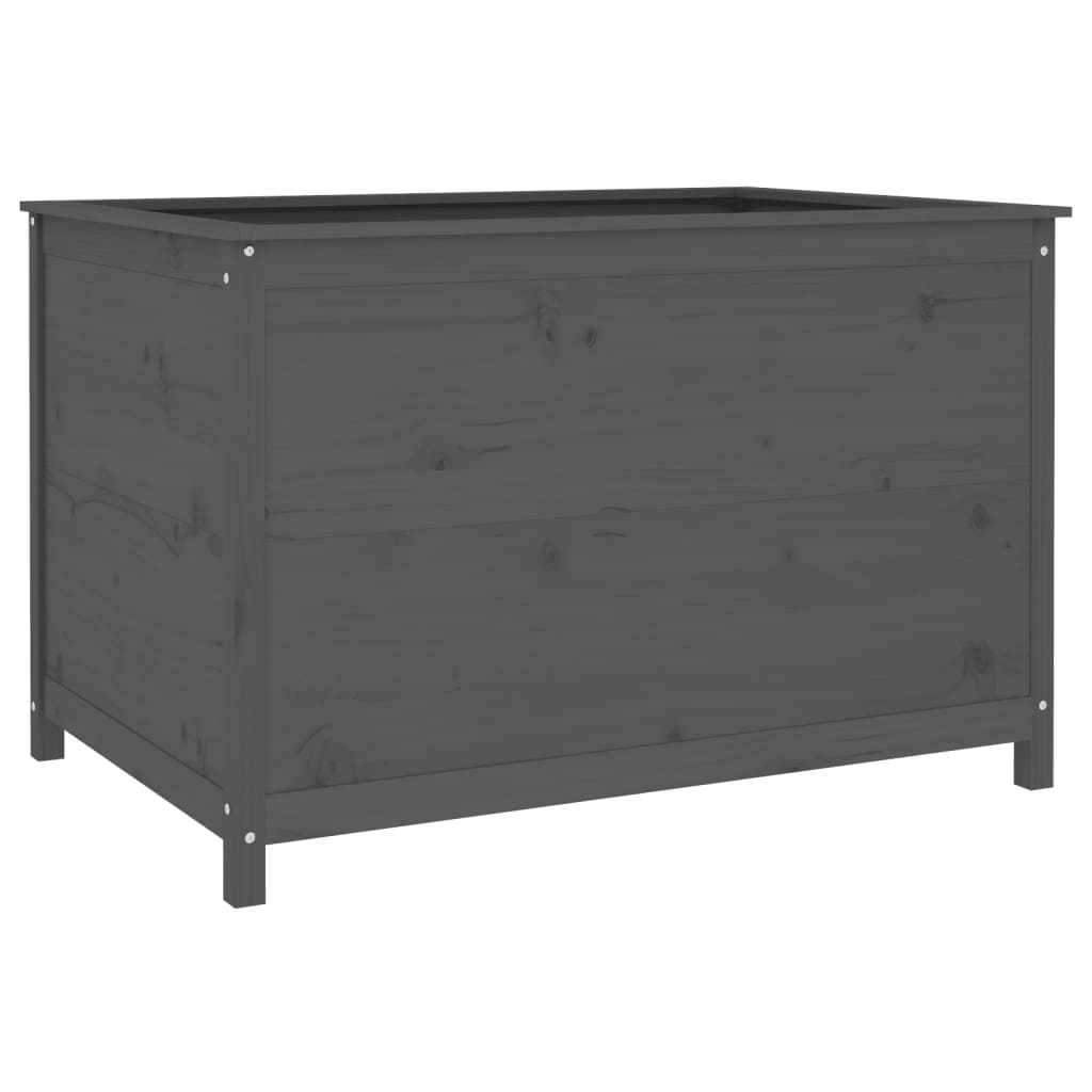 Fioriera Rialzata Giardino Grigia 119,5x82,5x78cm Massello Pino | homemem39