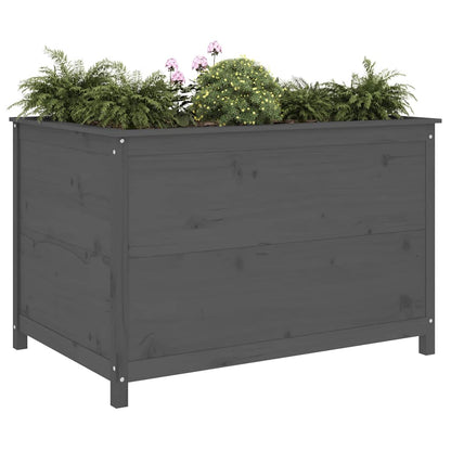 Fioriera Rialzata Giardino Grigia 119,5x82,5x78cm Massello Pino | homemem39