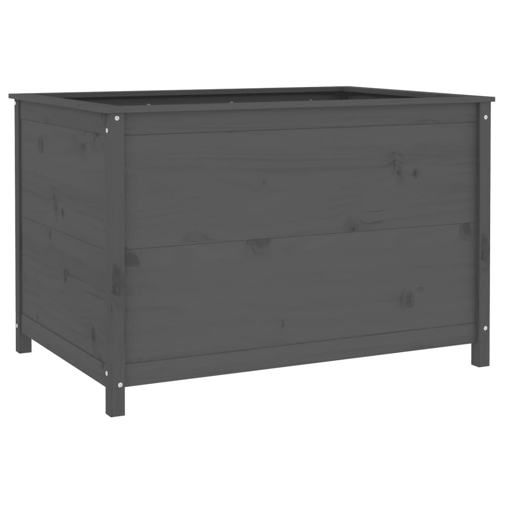 Fioriera Rialzata Giardino Grigia 119,5x82,5x78cm Massello Pino | homemem39