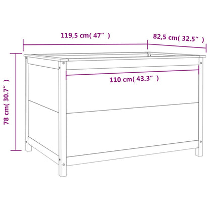 Fioriera Rialzata Giardino Grigia 119,5x82,5x78cm Massello Pino | homemem39