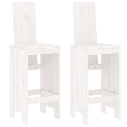 Sgabelli da Bar 2pz Bianchi 40x42x120 cm Legno Massello Pino - homemem39
